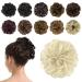 BARSDAR Synthetic Hair Bun Extensions Hairpiece Messy Hair Scrunchies for Women Updo ponytail Extensions - Ash Platinum Blonde 40g 60# - Ash Platinum Blonde