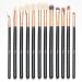 Qivange Eye Makeup Brushes Synthetic Hairs Eyeshadow Brush Set 12PCS Black Rose Gold Eyebrow Eyeliner Makeup Brush Set for Concealer Eyebrow Eyeliner Eye Shadow Blending Black with Rose Gold