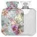 NAANLE hot hot water bottle with cover colorful digital flower transparent hot water bottle hot water bottle to relieve back pain handfoot warmers neck-hot and cold therapy 1 l