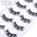 Shop Luxurious Faux Mink False Eyelashes - 5 Pairs 18mm-25mm Handmade Reusable Fluffy Cat Eye Look - Buy Online on GoSupps.com
