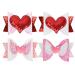 Whaline 4Pcs Valentine's Day Hair Bow Clips Heart Sequins Hairgrips Glitter Red Pink Hair Barrettes Sparkly Alligator Hair Pins for Girls Toddlers Teens Wedding Birthday Party Hair Accessories