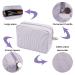 Seersucker Cosmetic Bag - Large Makeup Pouch Travel Toiletry Case | Purple Organizer for Women & Girls - Buy Online on GoSupps.com