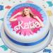 Barbie style Personalised Round Icing Cake Topper up to 8" - Buy Online on GoSupps.com