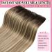 Youngsee 30 cm Real Hair Clip-In Extensions - Balayage Dark Brown Ombre Light Blonde 80g - 7 Pieces - Buy Online on GoSupps.com