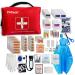 VirKech 261 Pieces First Aid Kit with Multiple Organized Compartments  All-Purpose Trauma Emergency Aid Kits for Home  Travel  Outdoor  Camping  Hiking  Office  Cycling  and Car (261pcs)