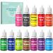 Food color liquid - 12 colors highly concentrated food coloring for cheeks cookies fondant macaron DIY soaps colored handicrafts - 10 ml bottles 12 ml (10 pack)