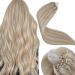 Laavoo real hair extensions microring blond 60cm micro loop extensions real hair hair extension ashblond with light blonde high blonde microring extensions real hair 50g 1g/s 60 cm 3.17micro#18/613