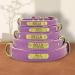 Senristar Personalized Leather Dog Collar - Stylish Engraved Name Tag for Small Medium & Large Dogs (Light Violet L) - Buy Online on GoSupps.com
