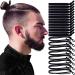 PAGOW 40pcs Hair Ties For Men  Super Elastic Knotted Men Hair Bands  Flat Wide Hair Tie Accessories Holder for Man Bun  Thick Long Curly Hair (Black) 2 Types