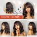 Kellynee Dark Brown Curly Bob Wig with Bangs - Short Chic Heat Resistant Synthetic Hair Wig for Effortlessly Stylish Women - Buy Online on GoSupps.com