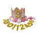 POSAPET Crown Dog Birthday Hat Girl Boy Reusable Doggie Cat Birthday Party Hat for Small Medium Large Dogs Cats Kitten Headband Hat Gold