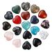 Haoyuluo 24 pieces of crystals stones set 20mm natural heart healing crystals lucky stone natural peach heart love stone birthday present home decoration heart-shaped craft