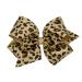 Wee Ones Girls' King Leopard Print Grosgrain Hair Bow  Kahki 1 Count (Pack of 1) Kahki