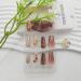 Fall Press on Nails - Medium Coffin Brown Gradient with Maple Leaf Designs | 24Pcs Acrylic Glitter Nails for Thanksgiving | Glossy Glue on Fake Nails for Women - Buy Online on GoSupps.com