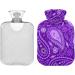 Buy Naanle Hot Water Bottle - 1L Transparent Purple Paisley Flowers for Pain Relief & Warm Therapy | Ideal for Back Hands & Feet - Buy Online on GoSupps.com