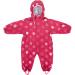 LittleLife Children's Waterproof Fleece-Lined All-In-One Outdoor Puddle Rain Suit For Walking And Use in Baby Child Carrier Pink Flowers 6-12 Months