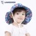 LANGZHEN Baby Girls Beach Sun Hat with Chin Strap - Navy Flamingo, 6-12 Months - Buy Online on GoSupps.com