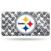 Rico Industries NFL Pittsburgh Steelers Diamond Plate Metal Auto Tag 8.5" x 11" - Great for Truck/Car/SUV