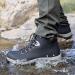 Men's Non-Slip Water Resistant Mid Top Hiking Boots - Lightweight & Durable Black Outdoor Shoes - Buy Online on GoSupps.com