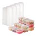 RIKICACA 4oz 200 Pack Small Plastic Containers with Lids Jello Shot Cups with Lids Portion Cups with Lids Sauce Cups Disposable Condiment Containers for Food (Square)