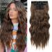 Reecho clip in extensions 4PC brown hair extensions clip in hair extensions 60 cm thick long beach shafts hair parts invisible tip natural soft hair parts - medium brown