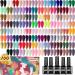 JODSONE 100 PCS Gel Nail Polish Kit No Wipe Soak off Base Coat and Matte Glossy Top Coat Gel Polish Collections Gifts for Manicure Lovers 100SET 01