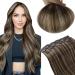 Runature clip in Extensions real hair dark brown with ash brown silky clip human real hair extensions short Harranzung real hair clip in brown 50g 25cm 10 inch #2p8a 25cm-3PCs #2P8A