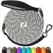 Aystkniet Bungee tow leash for dogs 30m shock -absorbing dog leash with padded handle reflective threads lockable hook for medium large dog 30m 8mm silver