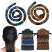 2Pcs Spiral Hair Ties No Damage  Bendable Dreadlock Accessories  Women Men Long Ponytail Holders with Bag (Blue  Yellow)