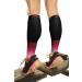 Calf Compression Sleeve Men & Women - Shin Splints Support Footless Compression Socks for Calf Support Achilles Tendon Support Leg Cramps Varicose Veins Maternity Nurses (1 Pair BLK-PNK L/XL)