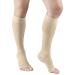 Truform 20-30 mmHg Medical Compression Stockings Aloe Infused Microfiber Knee High Open Toe Beige Large Beige Large (1 Pair) Open Toe (Aloe Infused)