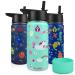 XccMe Kids Water Bottle Stainless Steel Kid Water Bottle 16oz Kids Insulated Water Bottle Kids Metal water bottle Kids Water Bottle for School with Straw Lid Silicone Boot for boy girl(Unicorn)