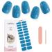 Kalolary Gel Nail Polish Strips Nail Gel Art Sticker Waterproof Full Nail Wraps Decal Sets with Nail File and Stick for Women Girls Nail Art Decor (UV/LED Lamp Required) (Shiny Blue)