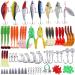 PLUSINNO Fishing Lures Baits Tackle Including Crankbaits  Spinnerbaits  Plastic Worms  Jigs  Topwater Lures  Tackle Box and More Fishing Gear Lures Kit Set  210/189Pcs Fishing Lure Tackle 210PCS Fishing Lure - Buy Online on GoSupps.com