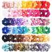 Elastic silk satin hair gums for women robust hair tie for ponytail colorful elastic hair bands hair accessories hair tie single-colored trackless 60 pieces