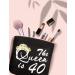 DoraDreamDeko 40th Birthday Gifts Set for Women - Makeup Bag & Compact Mirror | Turning 40 Makeup Mirror | Gold & Black Design - Buy Online on GoSupps.com