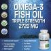 Bronson Omega-3 Fish Oil Triple Strength 2720mg High EPA 1250mg DHA 488mg Non-GMO Heavy Metal Tested - 180 Softgels - Buy Online on GoSupps.com
