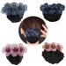 4 Pack Women Hair Bun Cover Net Snood Flower Hair Barrette Hair Clips Thick Thin Hairnet Hair Accessories for Lady Women Nurse Stewardess with Work Clothes(Navy Blue+Pink+Sky Blue+Purple)