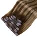 Vivien Clip-in Extensions | Real Remy Hair | Dark Brown & Caramel Blonde Balayage | 30cm 70g/5PCs | #4/27/4 12 Inch - Buy Online on GoSupps.com
