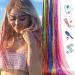 Multicolor Hair Tinsel Kit - 47 Inches Synthetic Extensions for Women & Girls - Heat Resistant Sparkling Fairy Tinsel for Halloween, Cosplay, Christmas - 22 Color Options - Buy Online on GoSupps.com