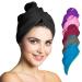 Hair turban set microfiber - 2 pieces absorbent and quick -drying - special turban towel as well as hair towel (black) 2 pieces 04 - black