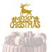 Reusable Christmas Cake Topper Double-Sided Glitter Card Christmas Cake Decorations and Holiday Cake Decorations Glitter and Gold MERRY CHRISTMAS Reindeer and Gingerbread Men - 3 Little Desserts