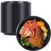 YANGRUI Reusable Plastic Plates 9 Inch 150 Pack Food Grade Meterial BPA Free Black Dinner Plates