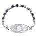 MunsteryAid Custom Medical Alert ID Beaded Bracelet with Free Engraving for Women Personalized Stainless Steel Emergency Identification Bracelet Medical ID Jewelry Gifts 6.5 to 8.5 Inches Metal not 7.5 Inches