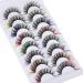 Yawamica Colored Wispy Fluffy Russian Strip Lashes - 8 Pairs (8 Colors) | D Curl False Eyelashes for Colored Lash Extensions - Buy Online on GoSupps.com