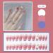 French Tip Press on Nails - Medium Ballet Press On Nails with Nail Tips white bowknot Love heart Design Powder blusher Glossy press on nails Acrylic False Nails Cute Artificial Nails - Buy Online on GoSupps.com