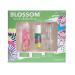 Blossom 3 Pack Gift Set Moisturizing Lip Gloss Tubes Roll on Perfume Oil with Natural Ingredients + Essential Oils Scented Color Change Lip Balm Infused with Real Flowers 0.7 fl. oz/15mL Cherry/Honey Jasmine/Turquo...