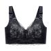 SCOCCA Wireless Lace Bralette for Women Lightly Padded Bra Longline Bralette Posture Smooth Back 75C Black
