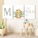 Panda whale children's room pictures with saying and name Safari animals 3-piece poster set for girls and boys wall pictures