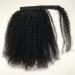 Luovce Ponytail Extension Human Hair Afro Kinky Curly Wrap Around Ponytail Hair Extension 8 inches Natural Colour 8 inch Curly Natural Black Colour